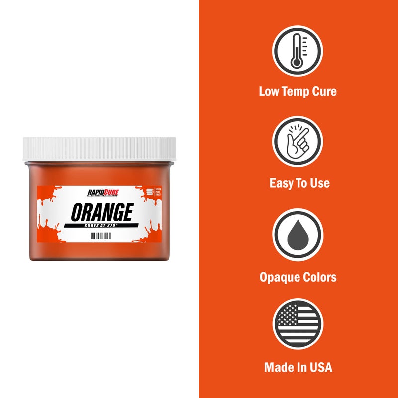 Screen Print Direct حبر الطباعة بالشاشة Rapid CureÂ® برتقالي (بنت - 16 أونصة) - حبر بلاستيسول للطباعة بالشاشة، طلاء قماش يجف بسرعة - طباعة الشاشة مباشرةÂ®، صنع في الولايات المتحدة - Image 2
